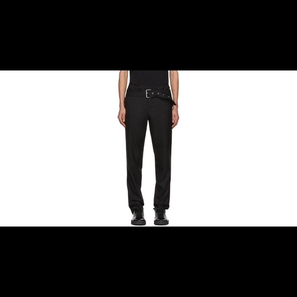 Helmut Lang black double waistband trousers